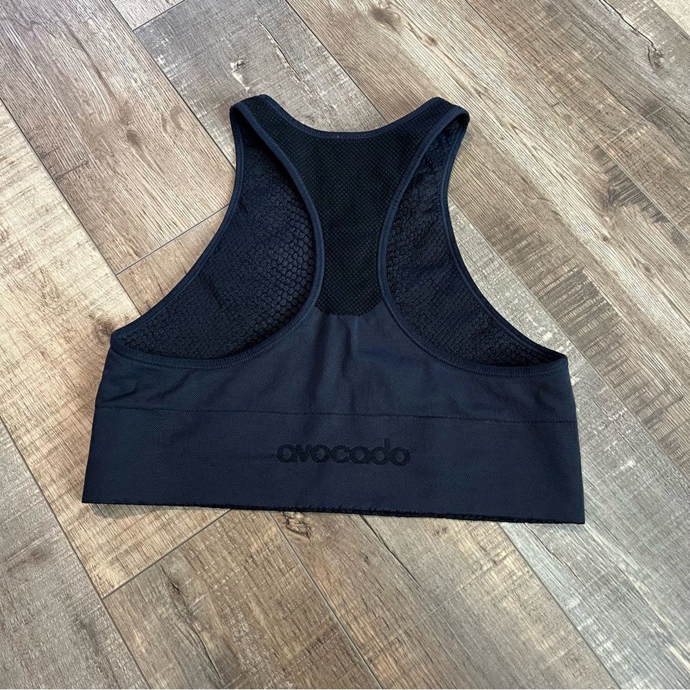 Avocado navy reversible crop top